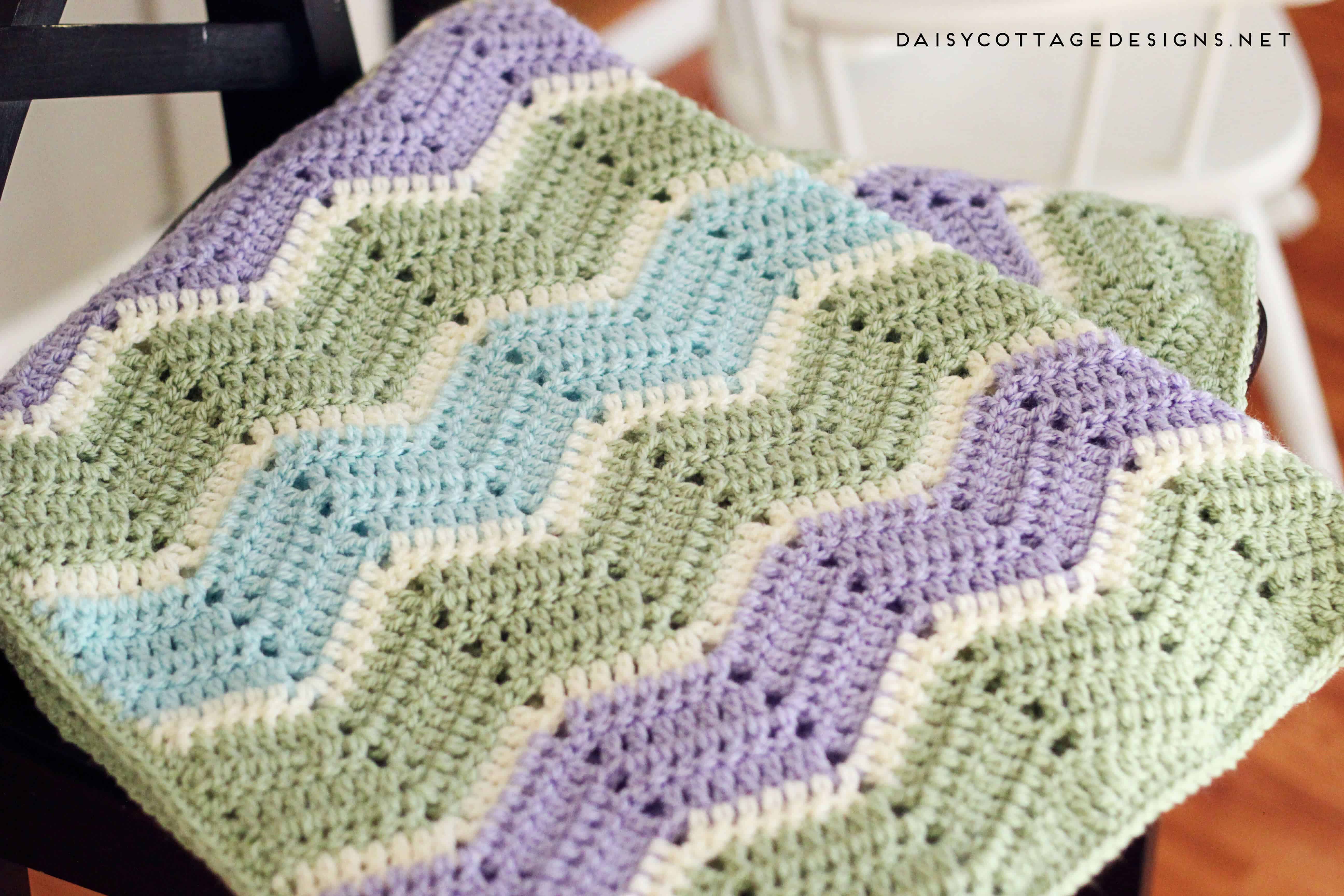 Ripple Blanket Crochet Pattern Daisy Cottage Designs