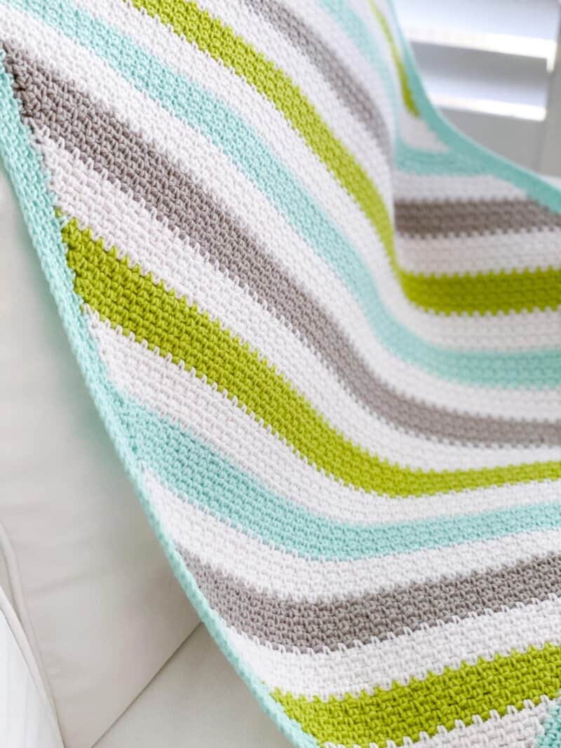 C2C Moss Stitch Crochet Blanket With Video Daisy Cottage Designs