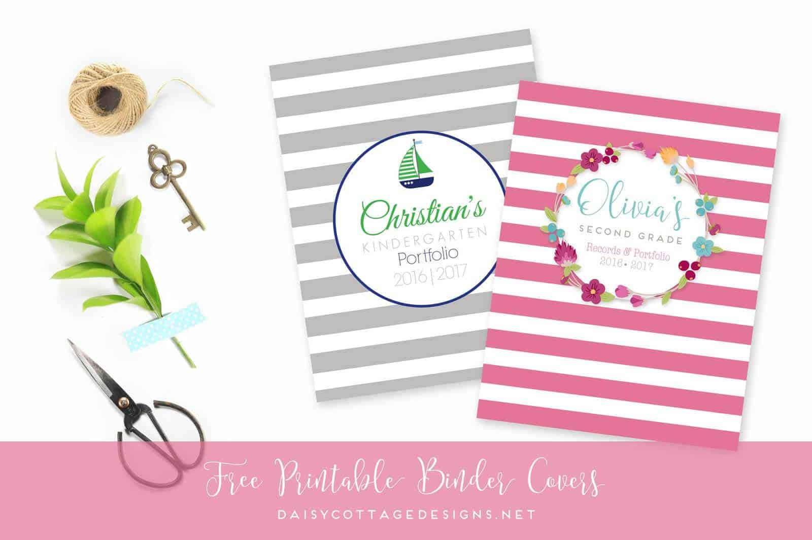 Free editable printable notebook covers