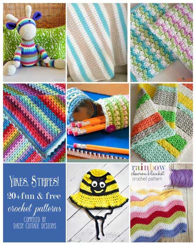20+ Striped Crochet Patterns {Free Crochet Patterns} - Daisy Cottage Designs