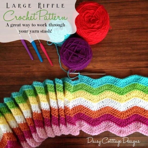 Large Ripple Afghan Crochet Pattern Daisy Cottage Designs