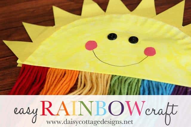 Easy Paper Plate Sunshine Craft {Rainbow Craft for Kids} - Daisy