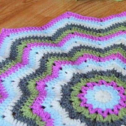 Round Ripple Baby Blanket Crochet Project