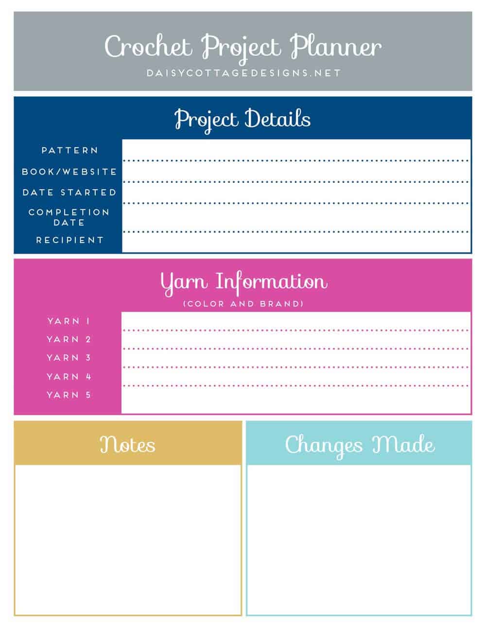 Crochet Journal | Printable Crochet Planner | Digital Download