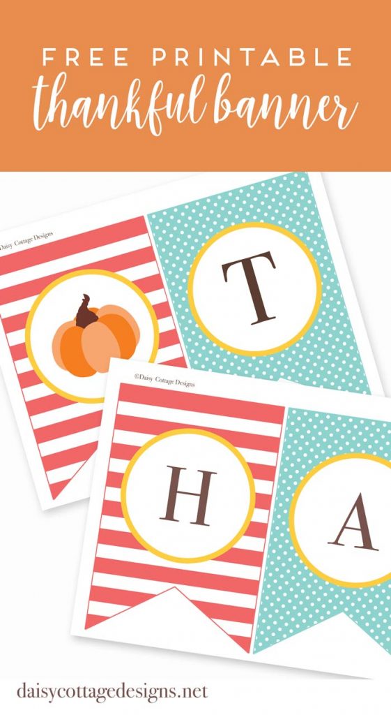 This bright and fun Thanksgiving Banner is something the whole family will enjoy! This free printable from Daisy Cottage Designs is a great way to decorate for Thanksgiving. 