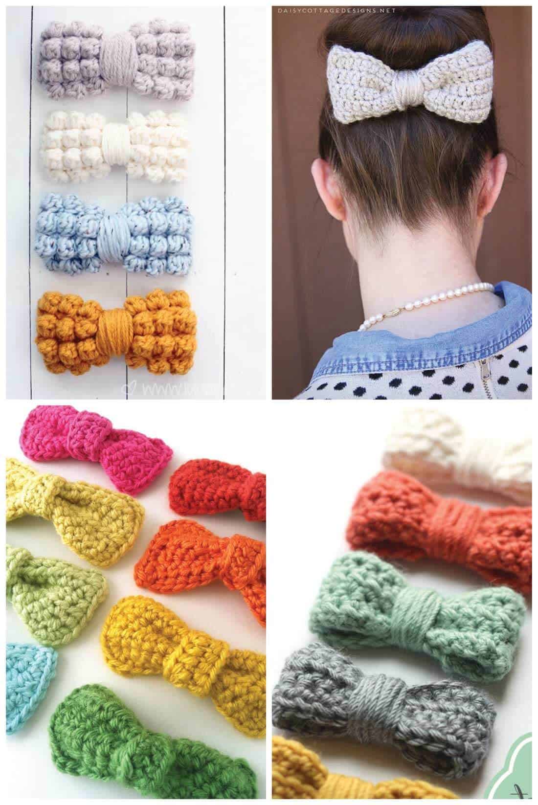 Free Crochet Pattern | Bow Tie Pattern | Crochet Bow Pattern | Use this collection of crochet patterns to make adorable embellishments for any project. From crochet hats to crochet bags, these bow patterns will make your projects look even cuter!