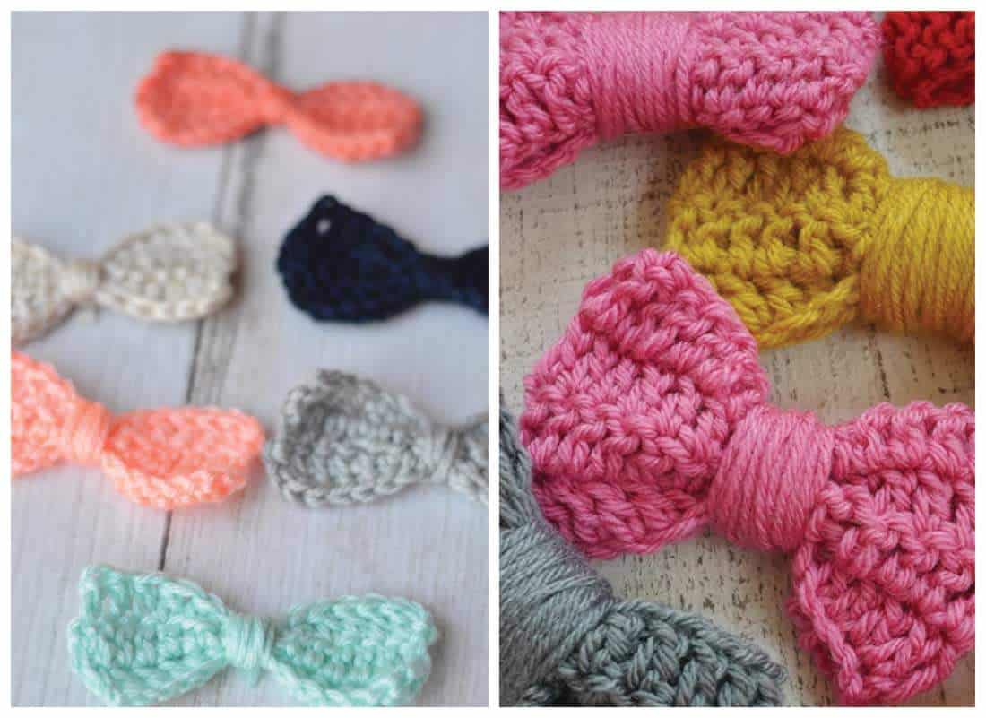 Free Crochet Pattern | Bow Tie Pattern | Crochet Bow Pattern | Use this collection of crochet patterns to make adorable embellishments for any project. From crochet hats to crochet bags, these bow patterns will make your projects look even cuter!