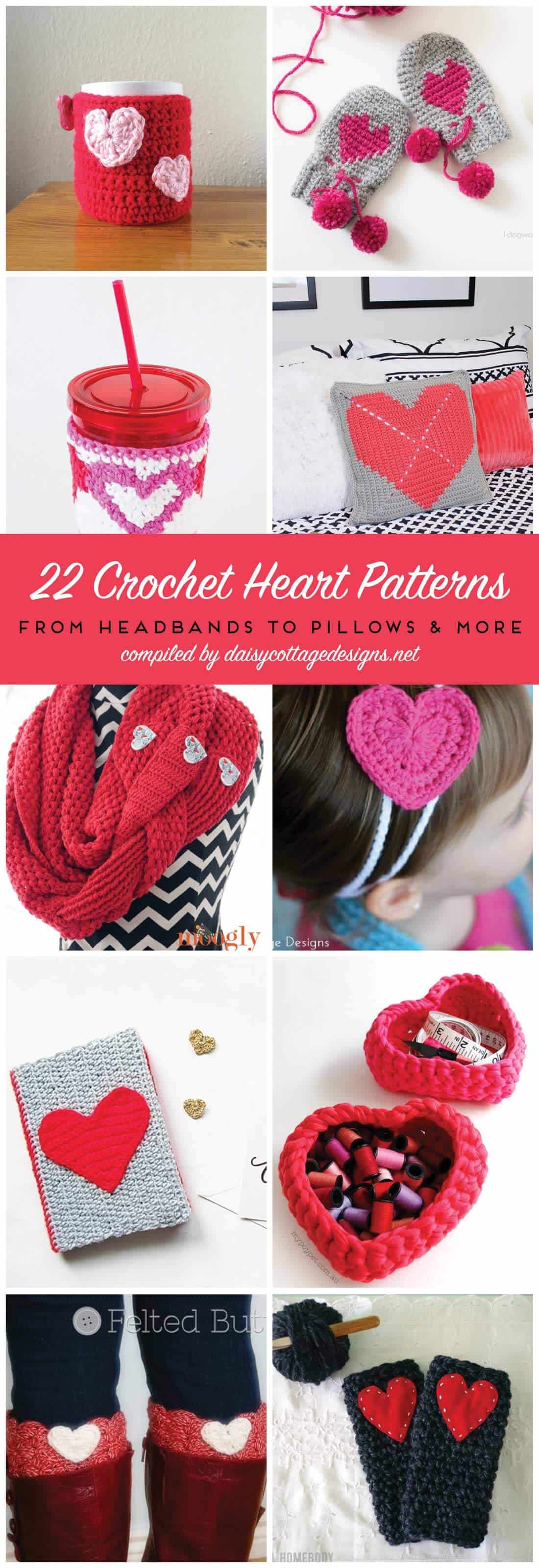 crochet heart patterns | free crochet patterns | Daisy Cottage Designs These crochet patterns make wonderful gifts for everyone on your list this Valentine's Day! 