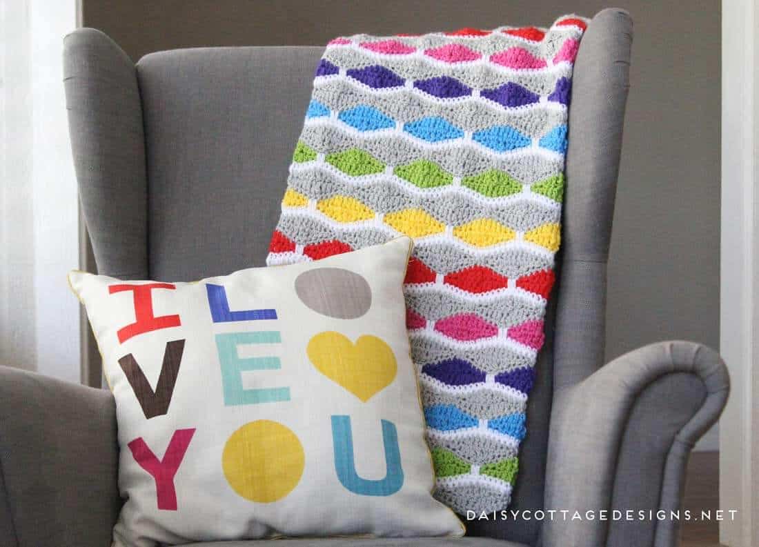 Crochet Blanket Pattern: A Bright &amp; Fun Free Crochet Pattern - Daisy Cottage Designs