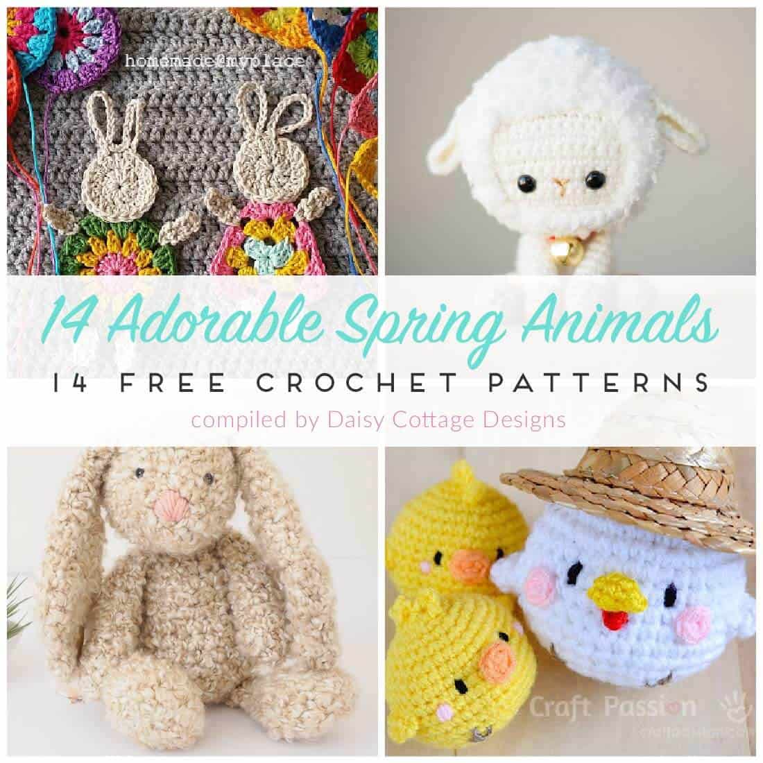 free crochet patterns | crochet patterns for spring | stuffed animal crochet patterns | These adorable crochet patterns are just the thing for Spring. From stuffing Easter baskets to making your home look ready for spring, there's something here that will be perfect for you this season!