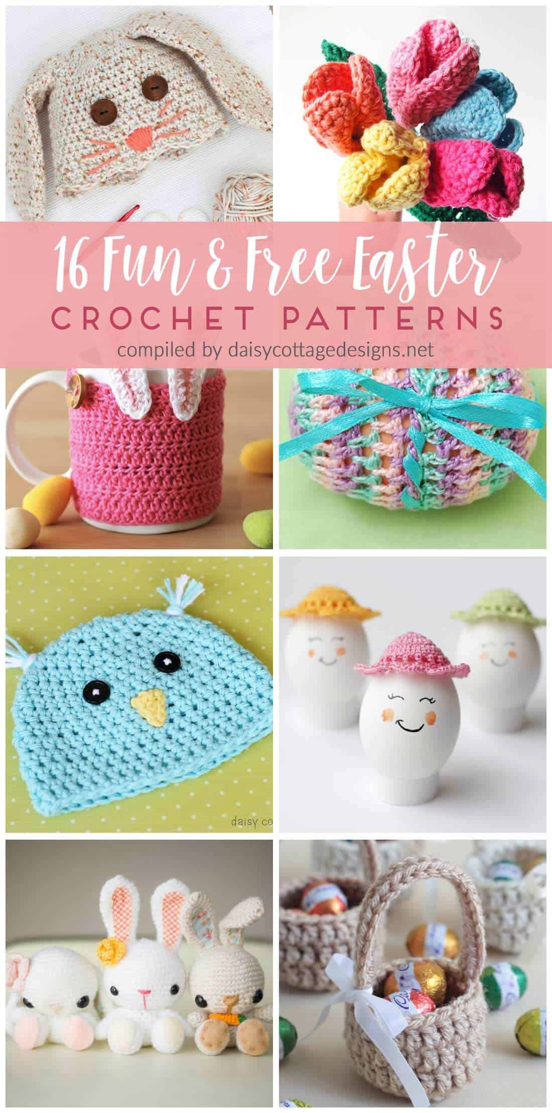 Free Crochet Patterns | Crochet Patterns for Easter | Crochet Patterns for Spring | Flower Crochet Patterns | Fun Crochet Patterns | Use these adorable free crochet patterns to make something that will get you in the mood for Spring. These fun patterns are perfect for Easter baskets and more!
