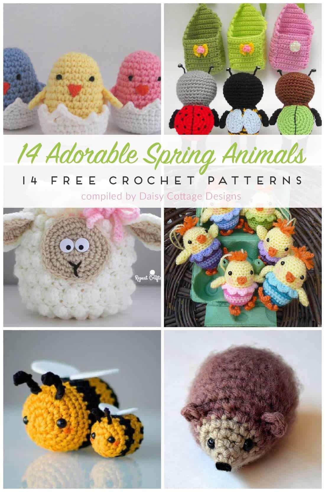 free crochet patterns | crochet patterns for spring | stuffed animal crochet patterns | These adorable crochet patterns are just the thing for Spring. From stuffing Easter baskets to making your home look ready for spring, there's something here that will be perfect for you this season!