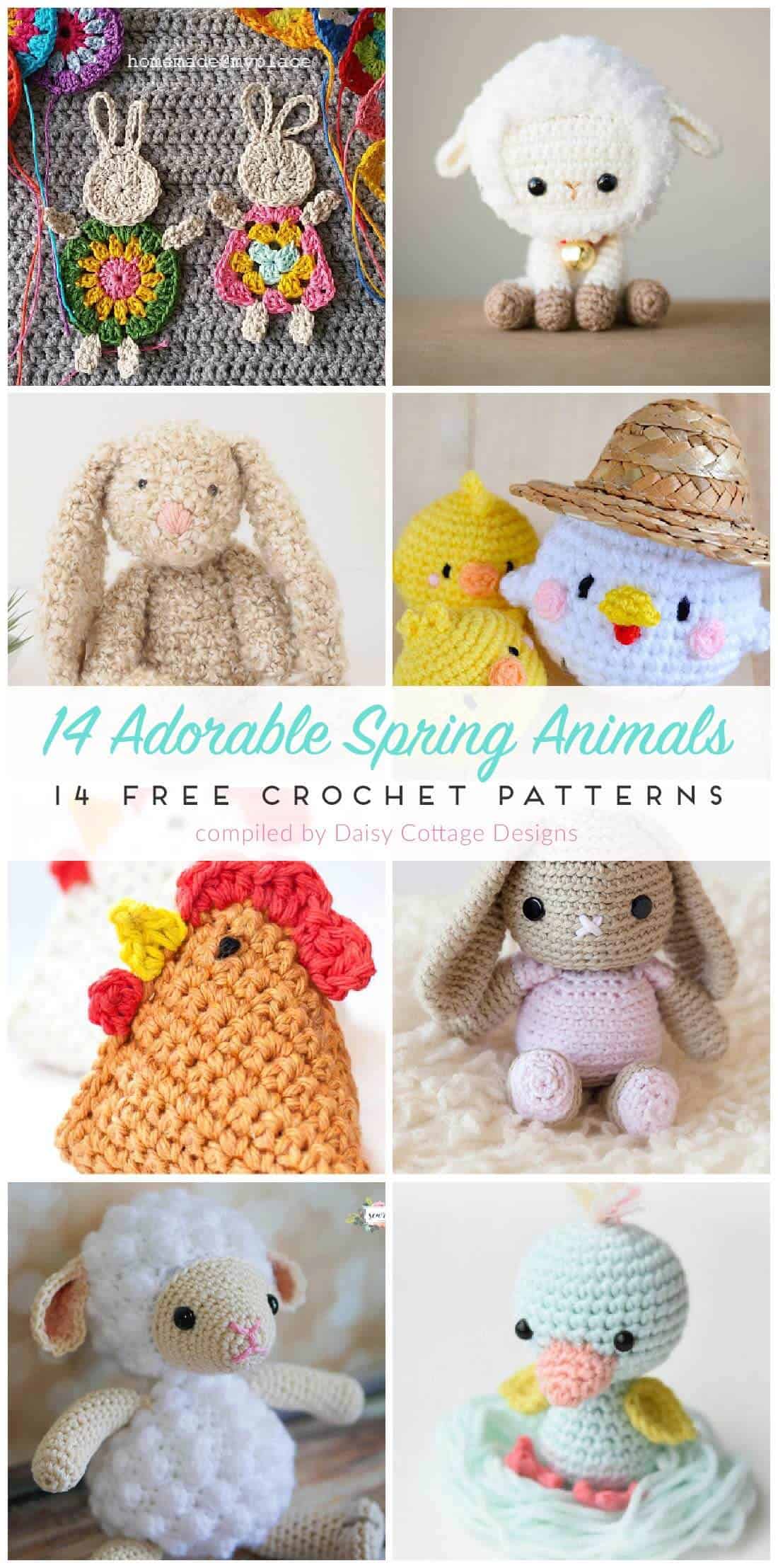 free crochet patterns | crochet patterns for spring | stuffed animal crochet patterns | These adorable crochet patterns are just the thing for Spring. From stuffing Easter baskets to making your home look ready for spring, there's something here that will be perfect for you this season!