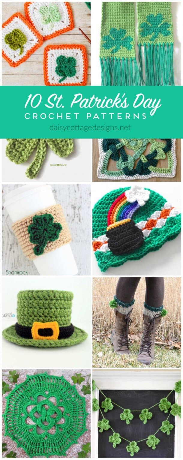 Free Crochet Patterns for St. Patrick's Day Daisy Cottage Designs