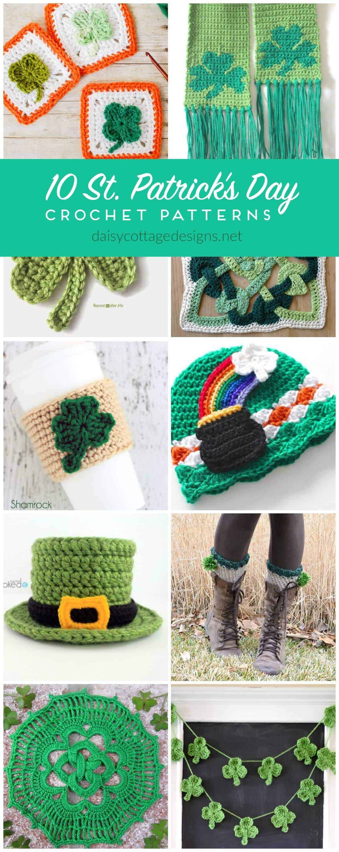 free crochet patterns | St. Patrick's Day | easy crochet patterns | crochet patterns | Use these free crochet patterns to whip something up in time for St. Patrick's Day. Bright and fun, these are a fun way to go green and get in touch with your Irish side. 