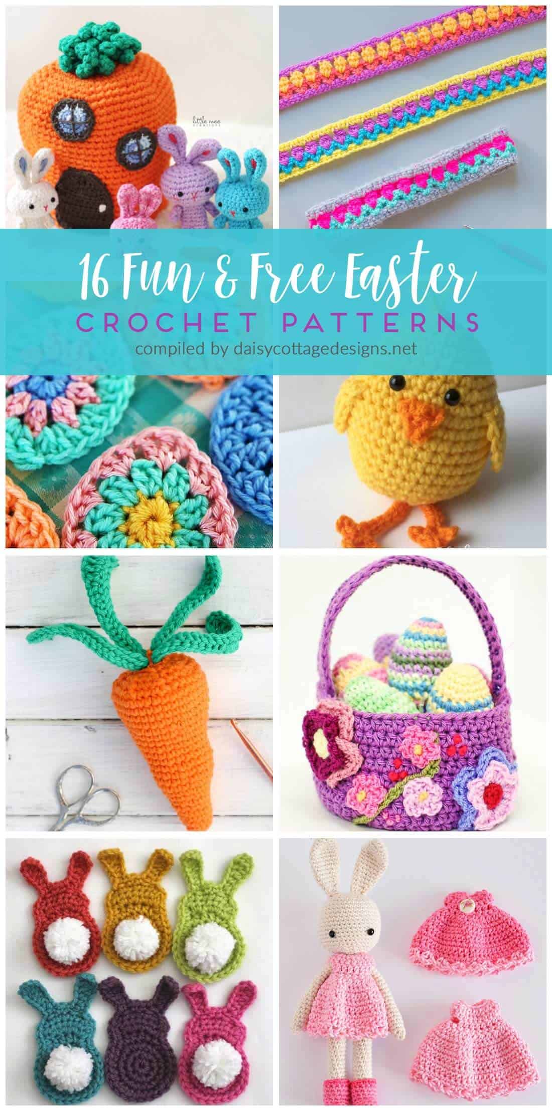 Free Crochet Patterns | Crochet Patterns for Easter | Crochet Patterns for Spring | Flower Crochet Patterns | Fun Crochet Patterns | Use these adorable free crochet patterns to make something that will get you in the mood for Spring. These fun patterns are perfect for Easter baskets and more!