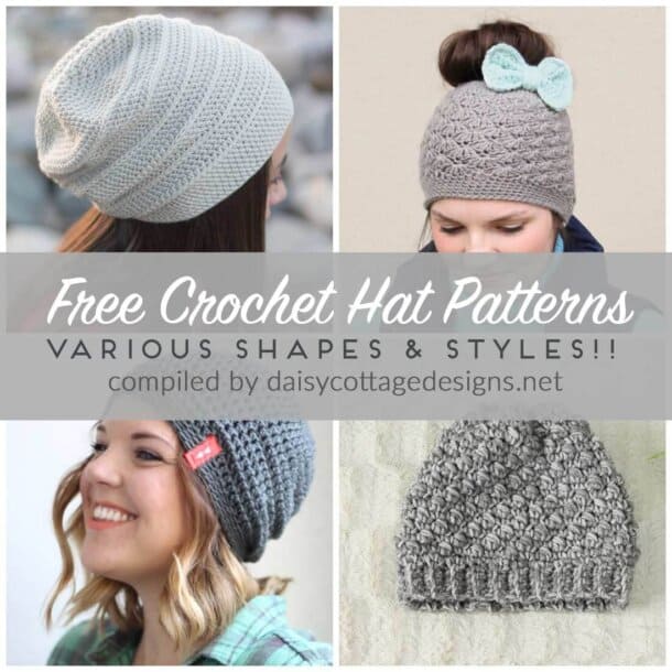 Free Crochet Hat Patterns - Daisy Cottage Designs