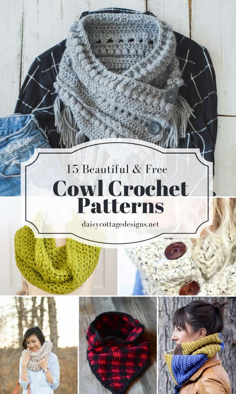 Free Cowl Crochet Patterns: 15 Beautiful Projects - Daisy Cottage Designs