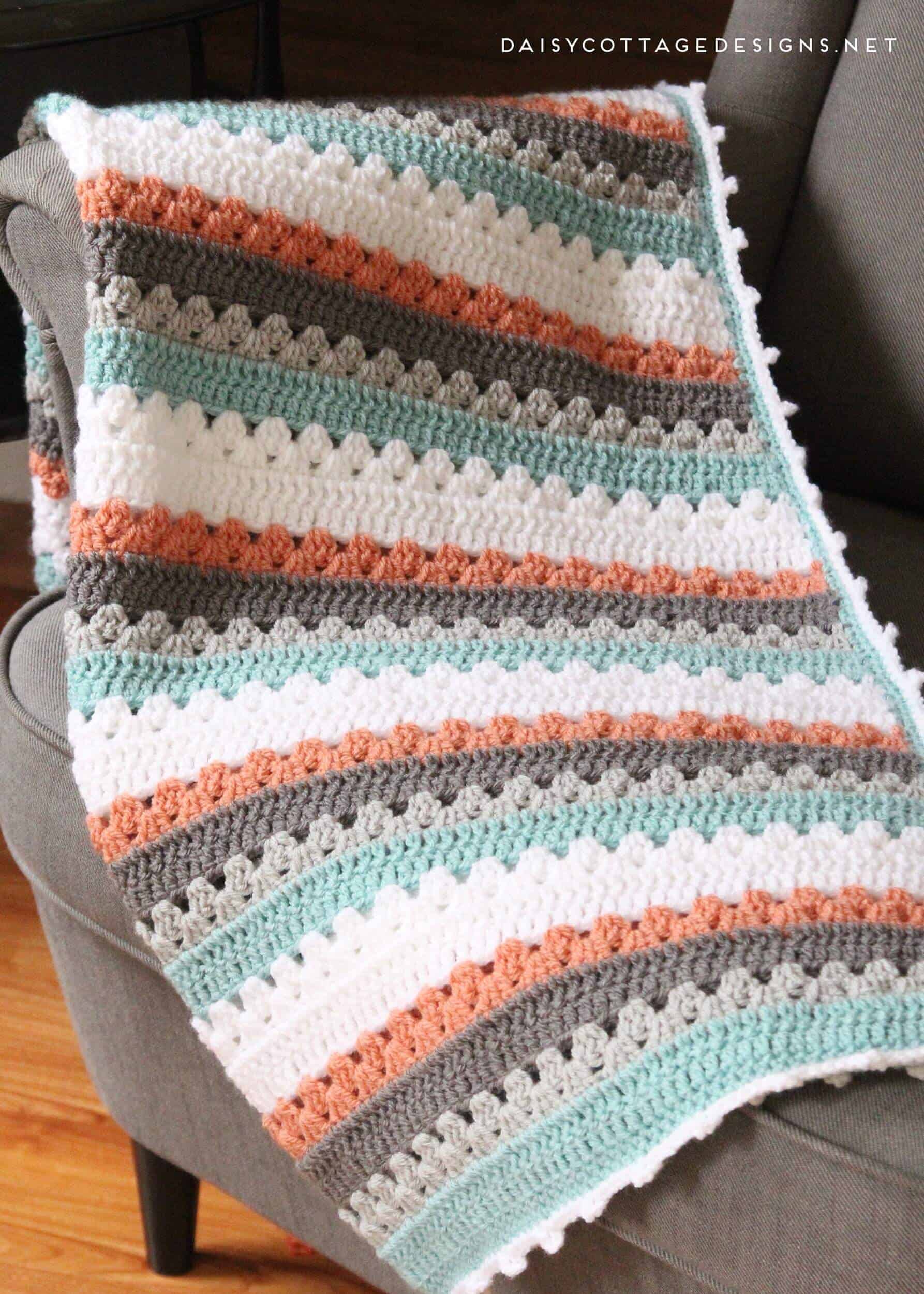 Continuous Crochet Baby Blanket (Preemie/Car Seat)