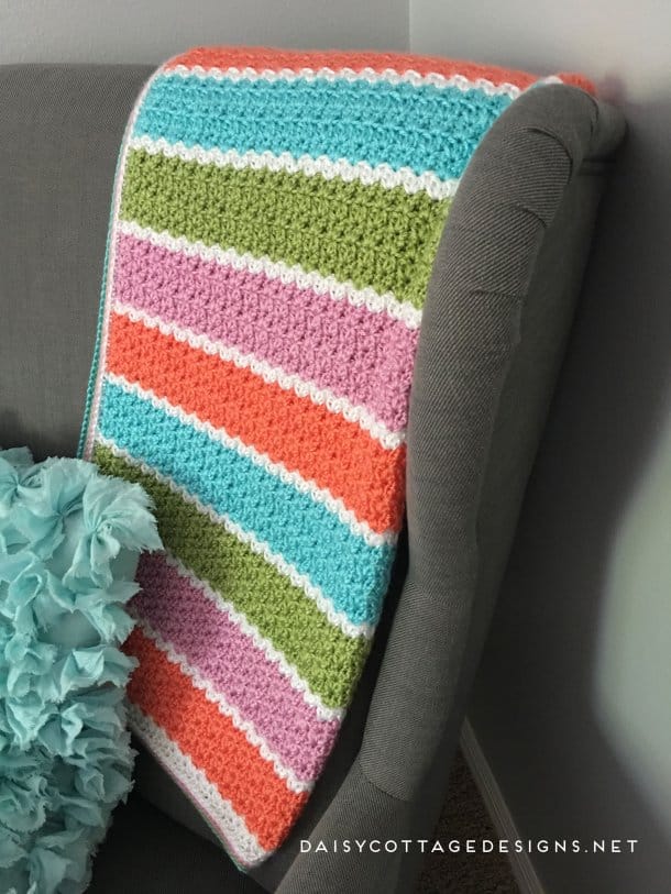 V-Stitch Blanket Crochet Pattern - Daisy Cottage Designs