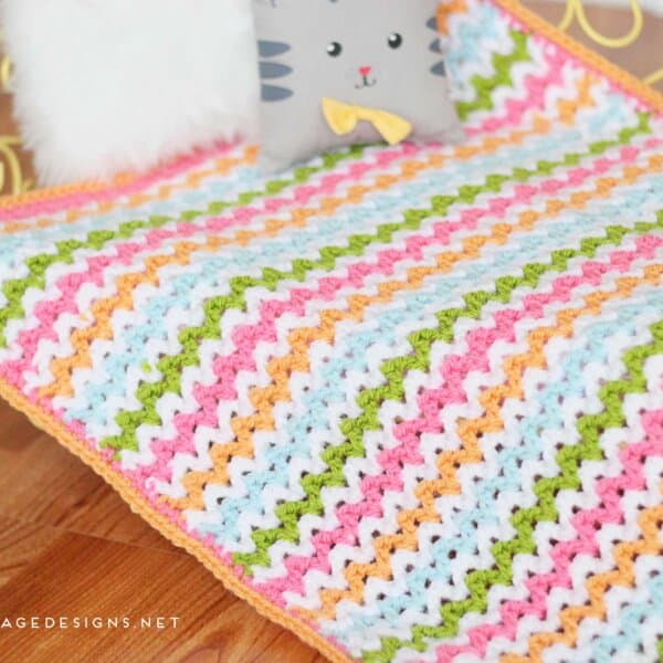 Pretty V-Stitch Blanket Crochet Pattern