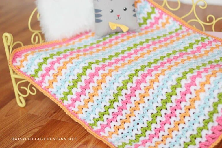 Pretty V Stitch Blanket Crochet Pattern Daisy Cottage Designs 