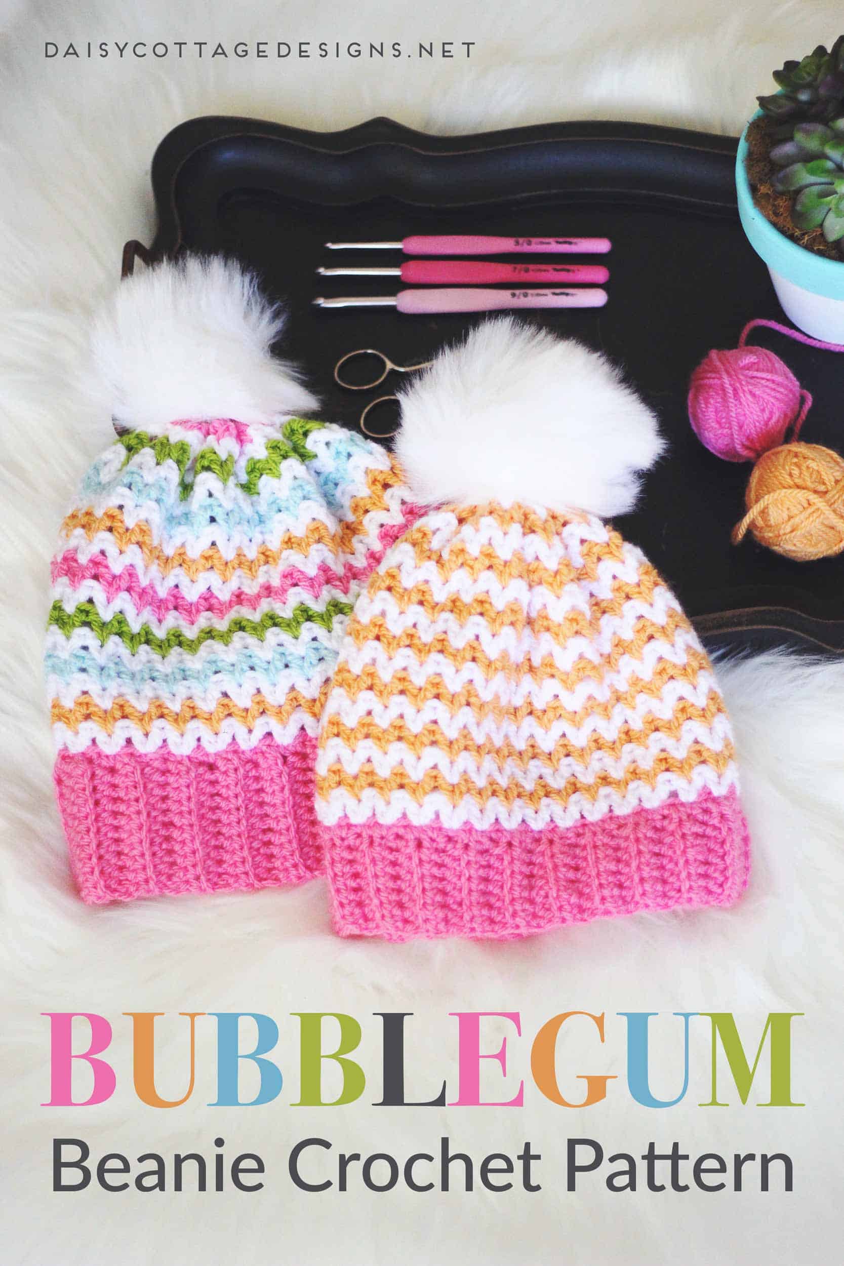 Use this free slouchy beanie crochet pattern from Daisy Cottage Designs to create gorgeous patterns for you, your friends, and your customers. | free crochet pattern, beanie crochet pattern, slouchy hat crochet pattern, slouch beanie crochet pattern, Quick Crochet Pattern, Beginner Crochet Pattern