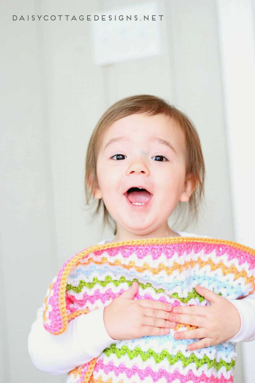 Pretty VStitch Blanket Crochet Pattern Daisy Cottage Designs