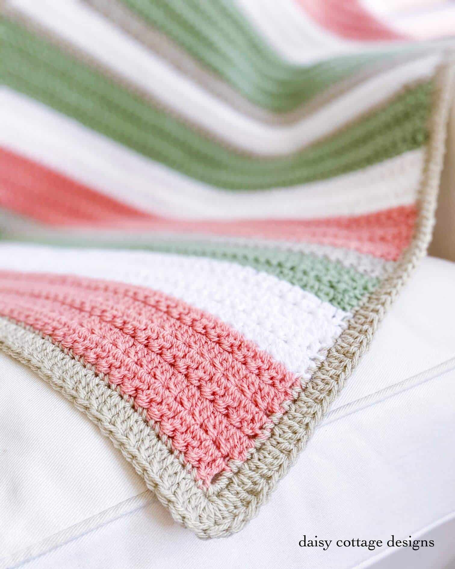 How to Crochet an Easy Striped Blanket - a Daisy Cottage Designs Pattern