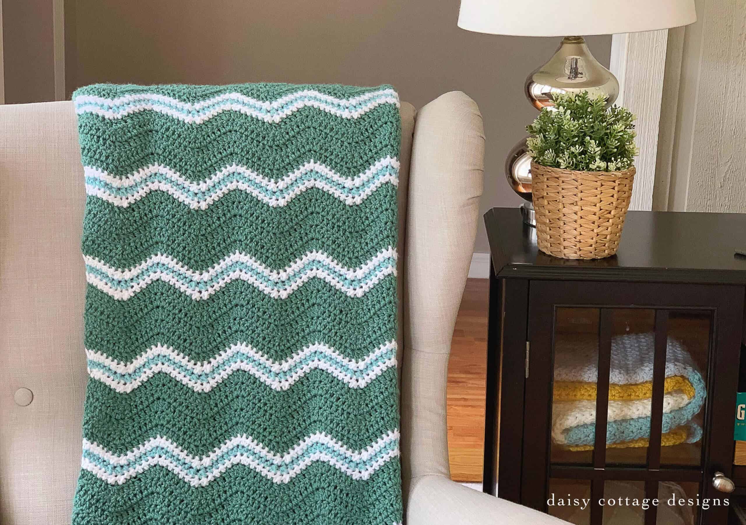 Textured Crochet Stitch Blanket: The Oceanside Throw - Daisy Cottage Designs