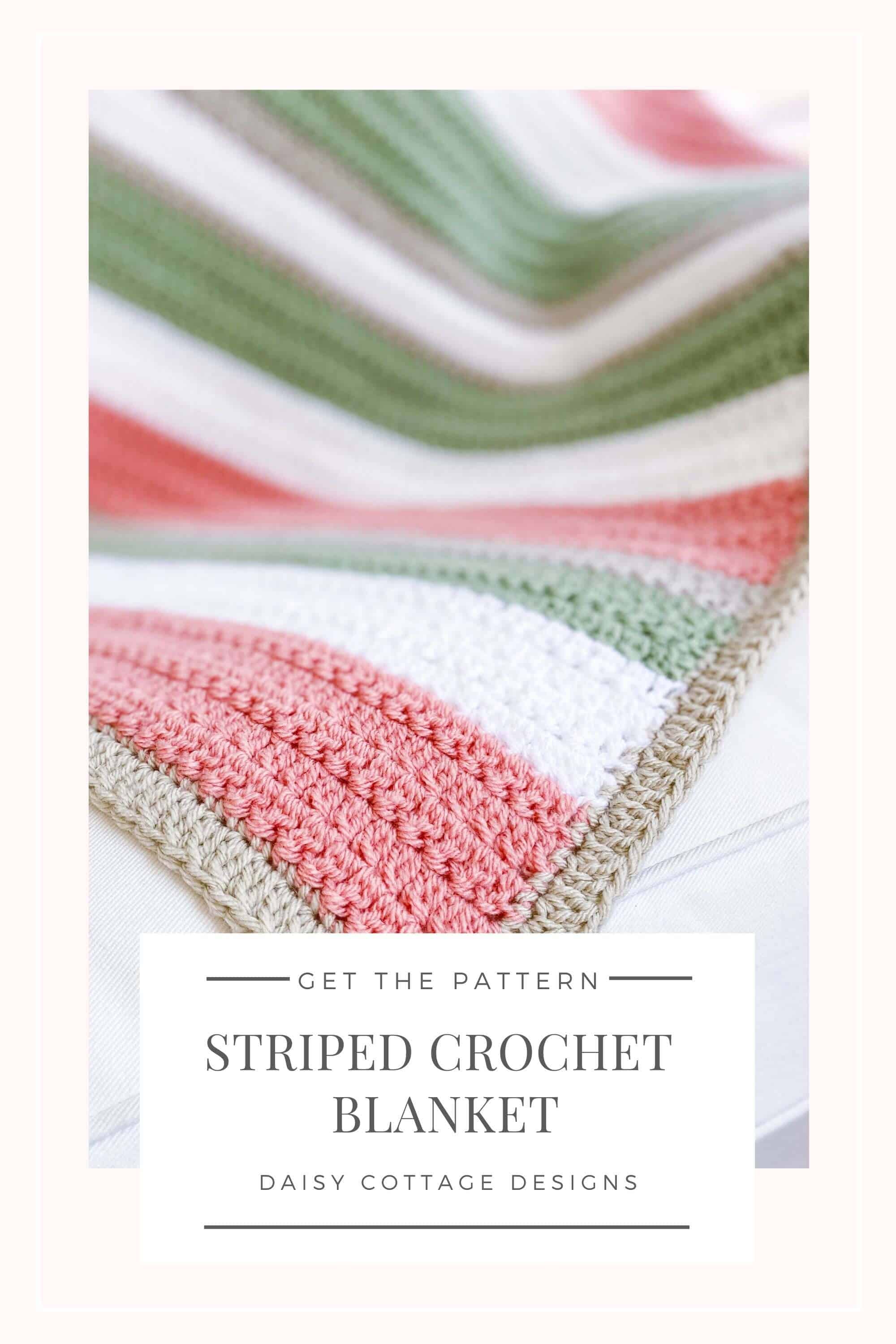 Use this quick and easy crochet pattern to create a beautiful stripe crochet blanket. Make it in any size and give it as a wonderful crochet gift. A great crochet blanket tutorial! 