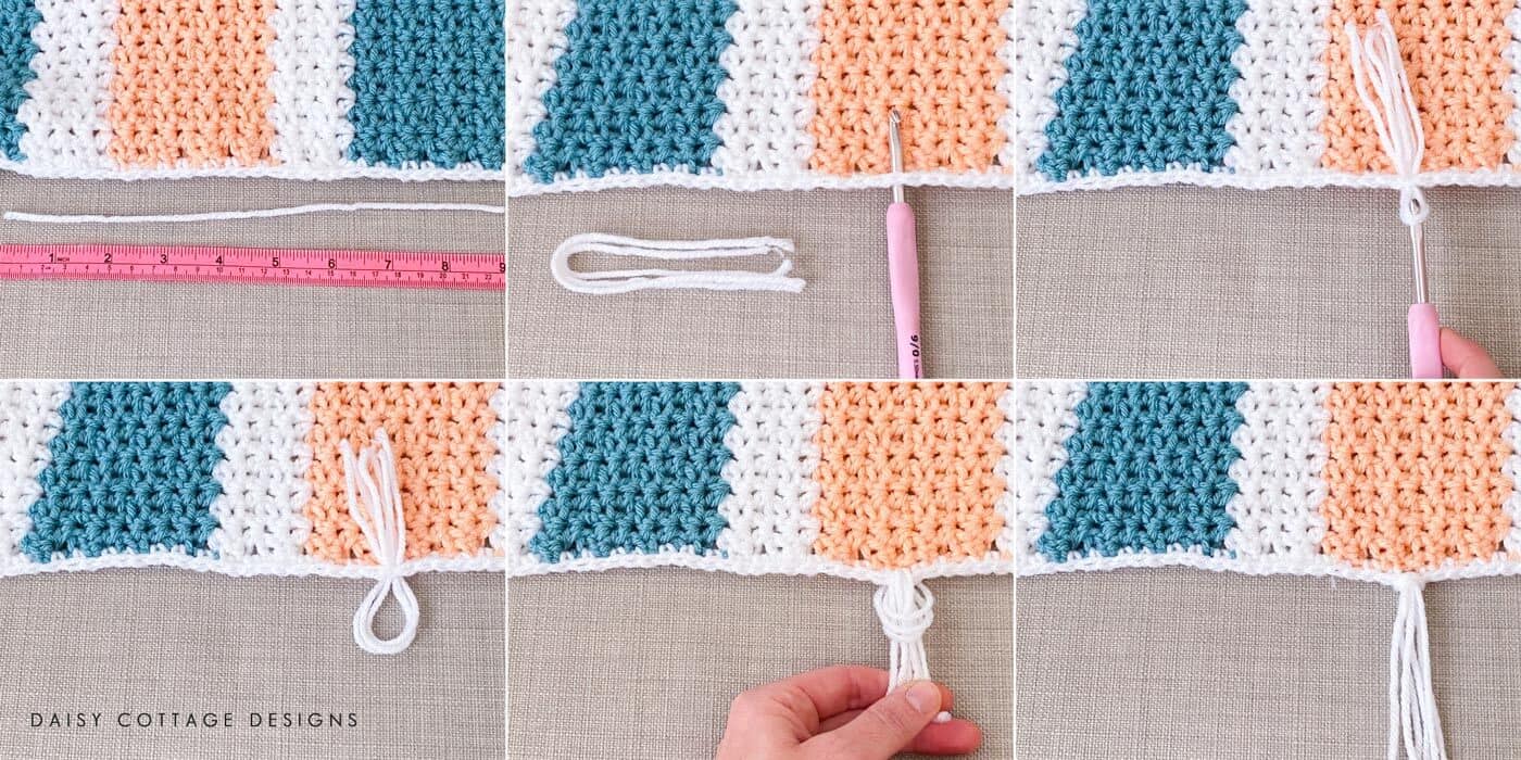 How to attach a fringe to a crochet blanket. 