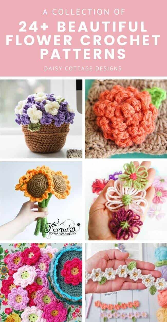 12 Free Flower Crochet Patterns - Daisy Cottage Designs