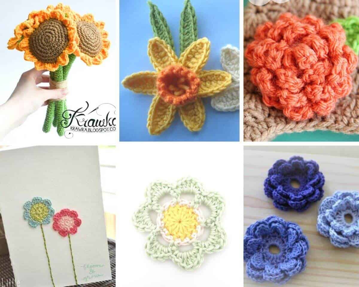 crochet pansy bouquet