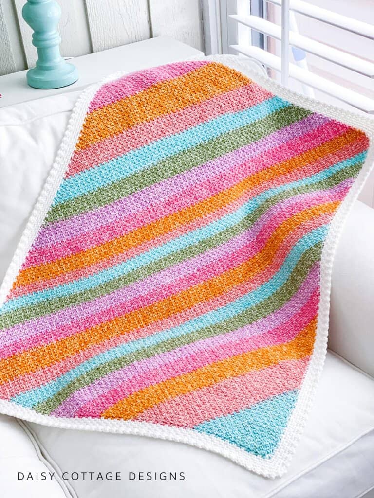 Moss Stitch Crochet Blanket