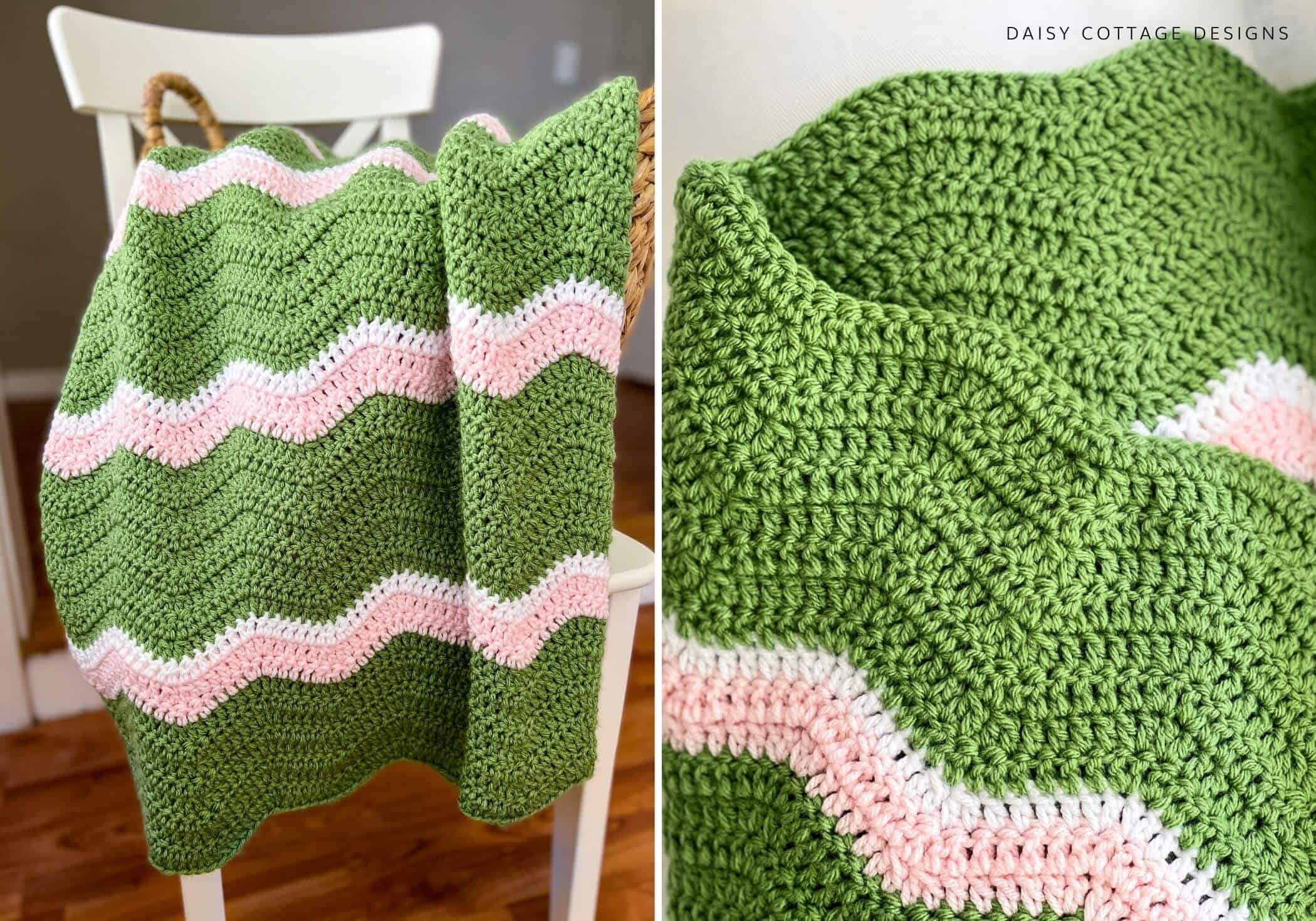 Beautiful ripple crochet blanket