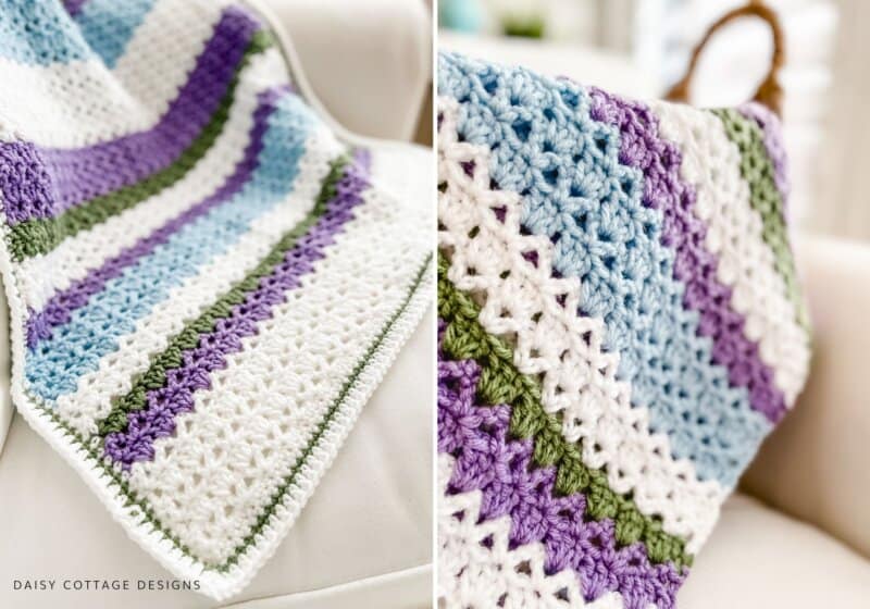 Modern Baby Blanket Crochet Pattern - free from Daisy Cottage Designs