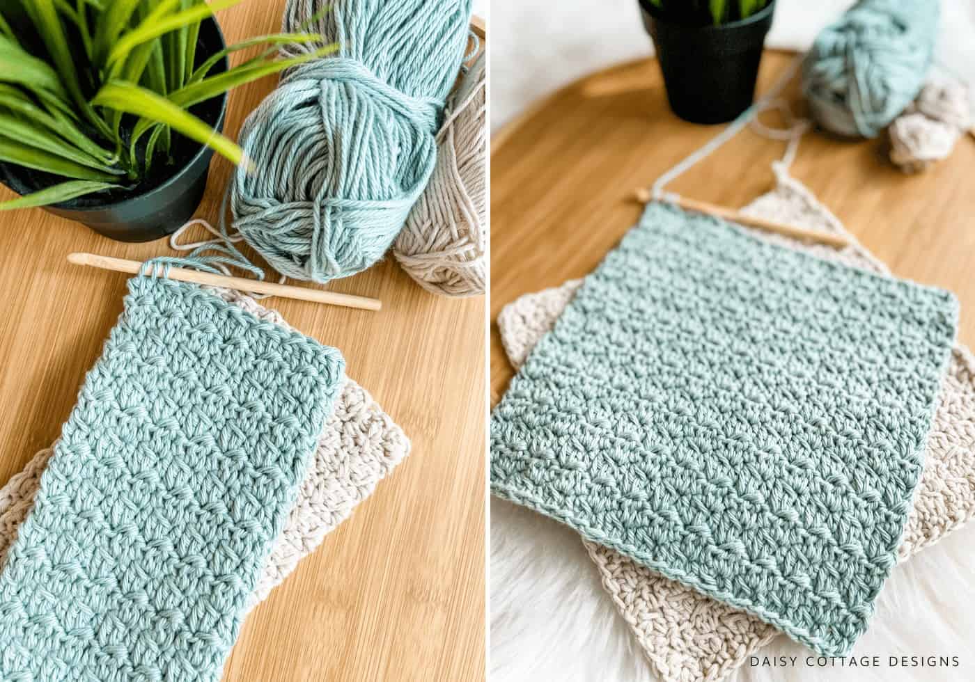 How to Crochet a Dishcloth 2022 - Daisy Cottage Designs
