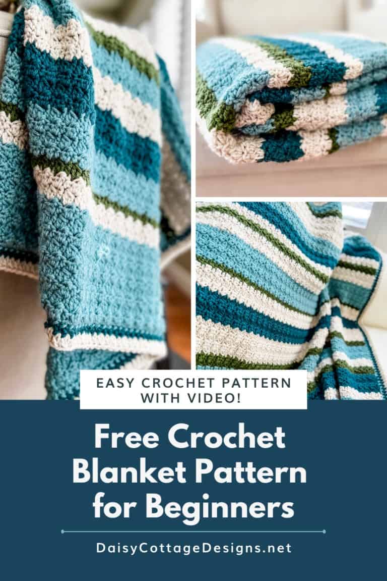 How to Crochet an Easy Striped Blanket - a Daisy Cottage Designs Pattern