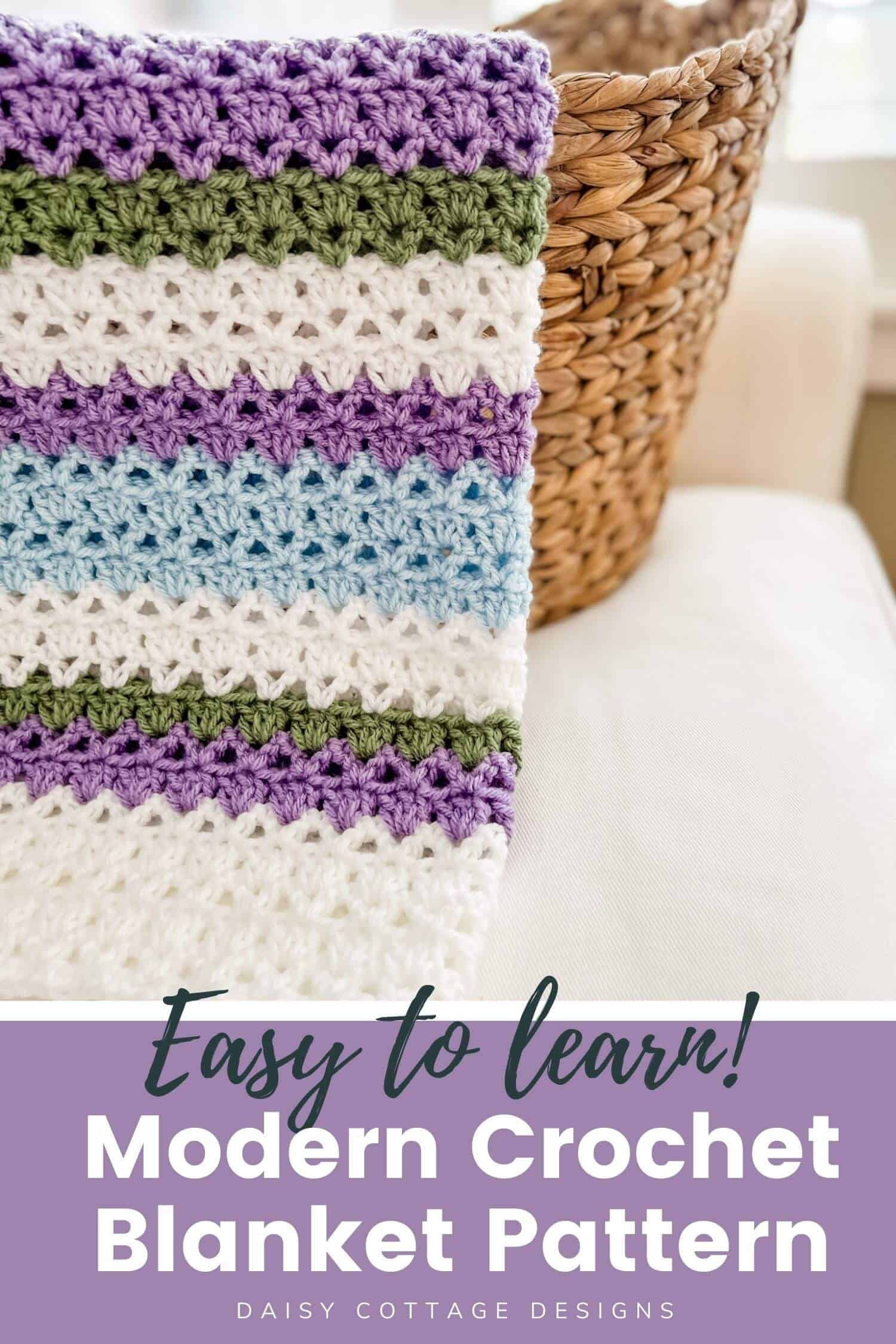 Baby Girl Crochet Blanket Pattern - Daisy Cottage Designs