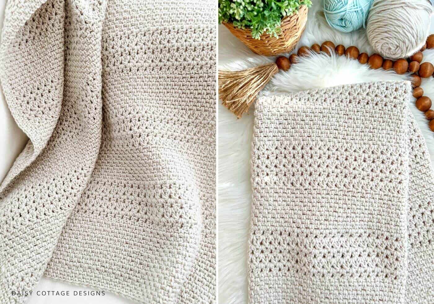 Crochet Throw Blanket Pattern: Daisy Cottage Designs