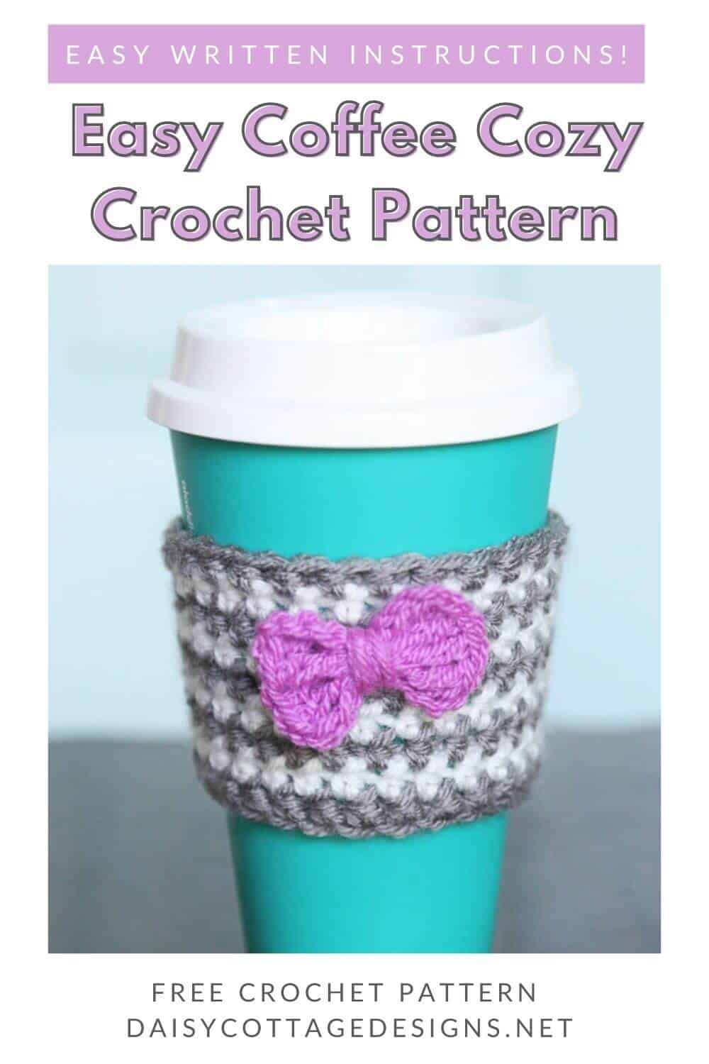 Crochet Coffee Cozy Pattern - Daisy Cottage Designs