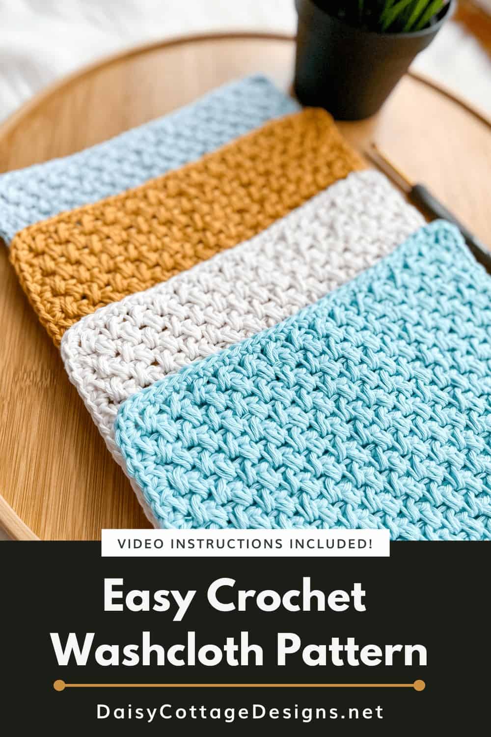 Learn how to make a washcloth using this free crochet washcloth pattern. The written and video tutorial will help you make this washcloth.