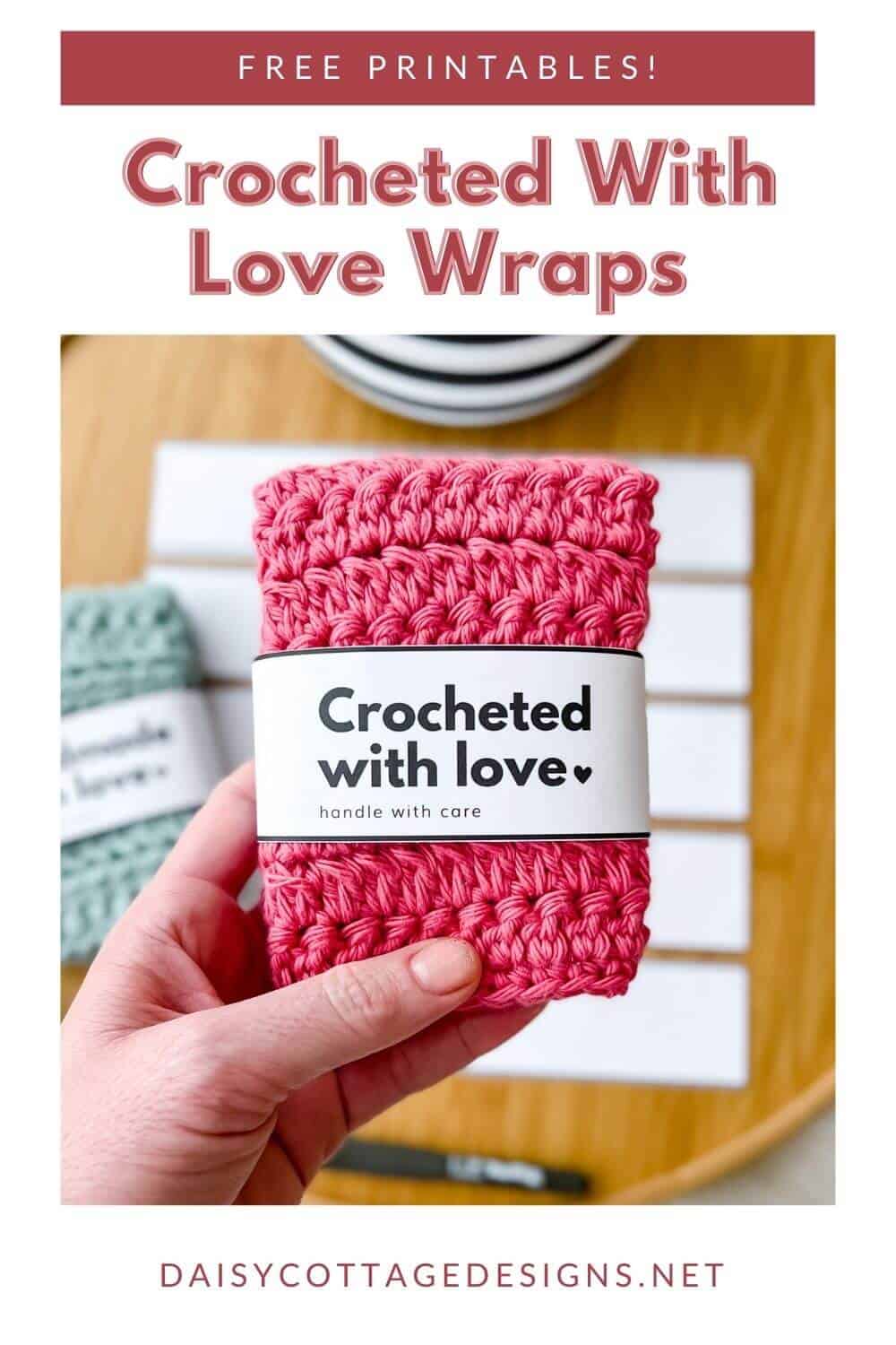 Use this free handmade with love printable label to dress up your handmade items. Perfect for small crochet and knit projects!