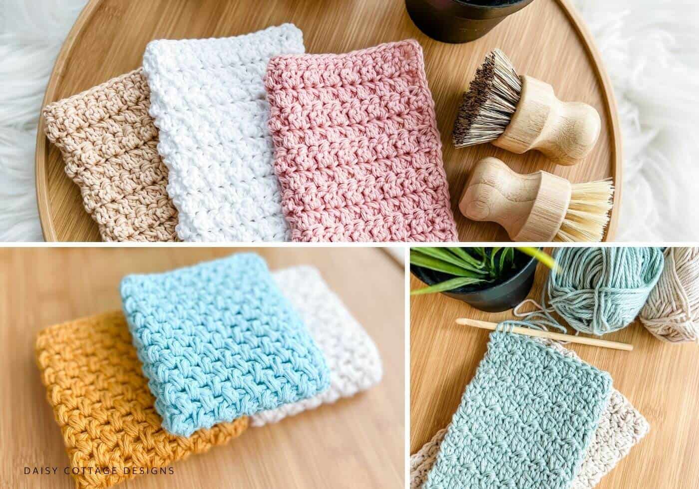 Simple Crochet Dishcloth - Daisy Cottage Designs