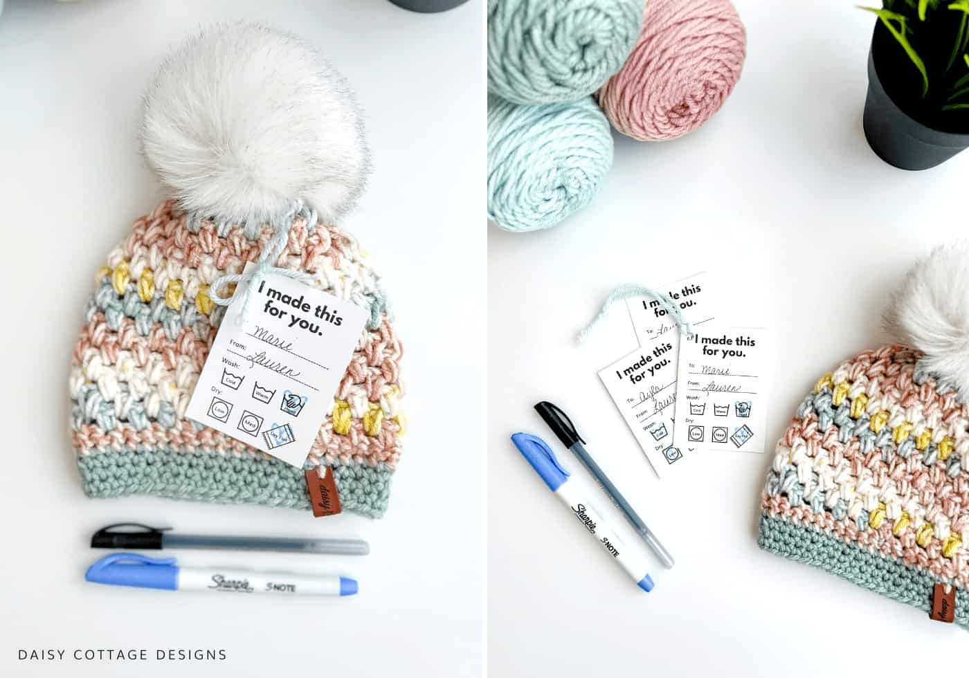 Modern Crochet Gift  Label Printable