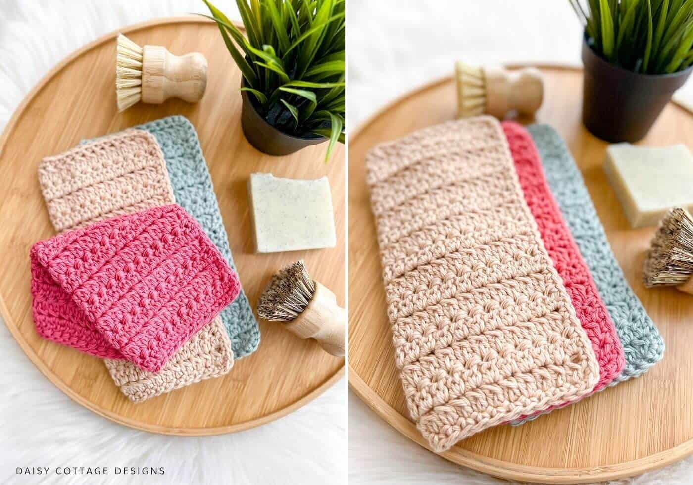 Crochet Dish Cloth Wash Cloth Washcloth Dishcloth Bathroom Spa Cloth Kitchen  Dish Rag Set of 2 D 