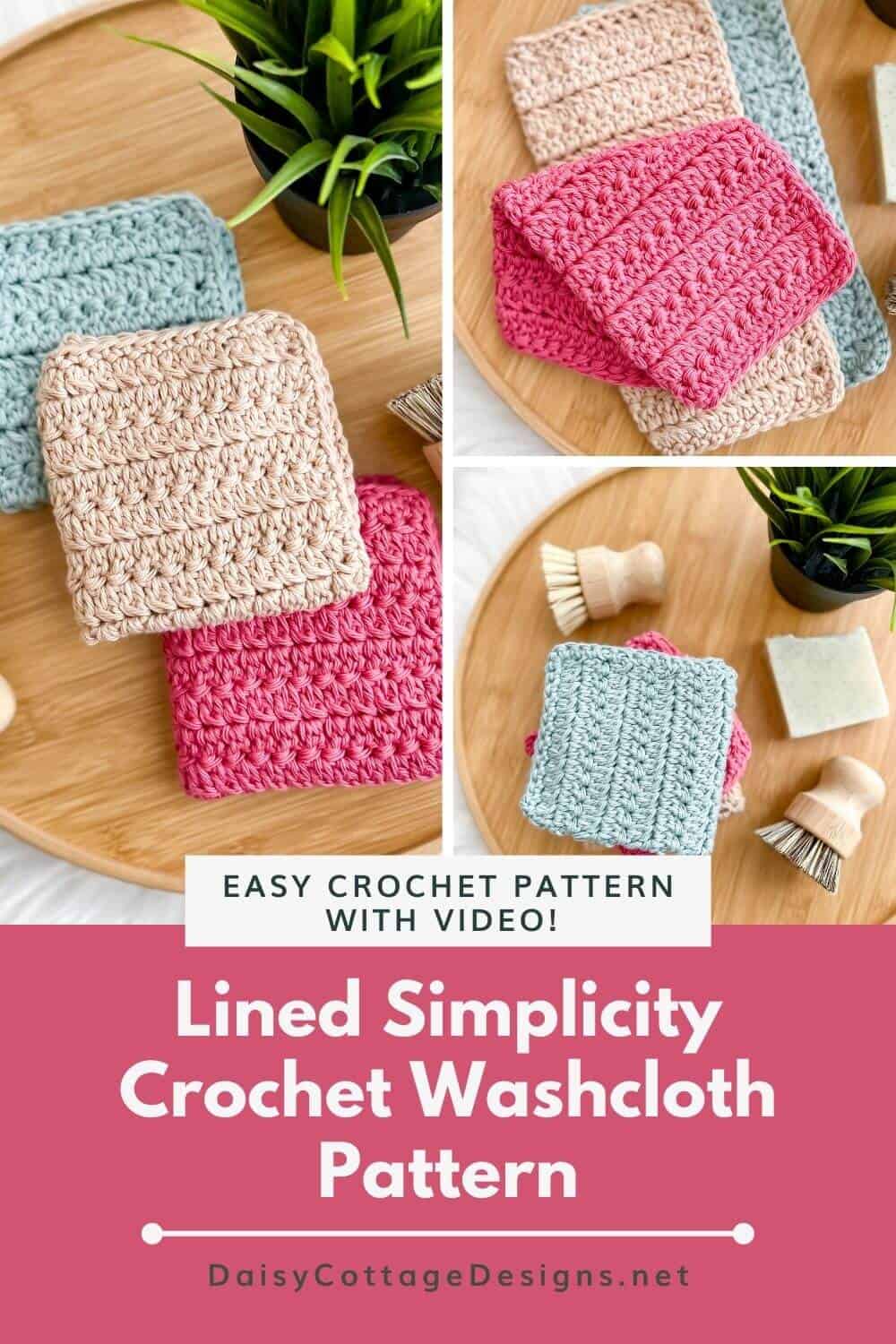 Simple Crochet Dishcloth - Daisy Cottage Designs