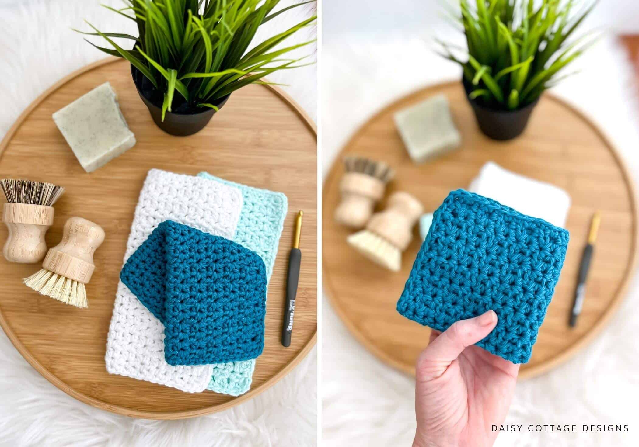 Simple Crochet Dishcloth - Daisy Cottage Designs