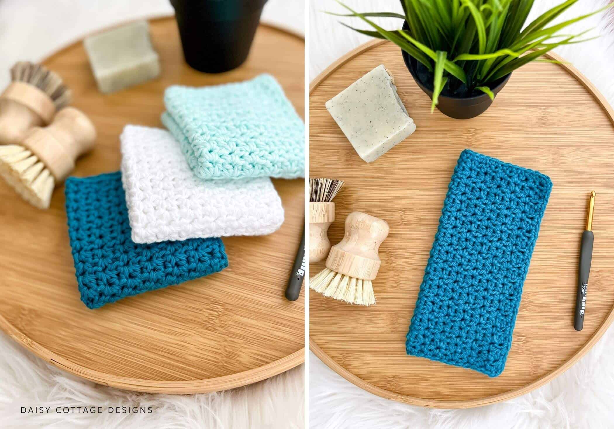 Simple Crochet Dishcloth - Daisy Cottage Designs